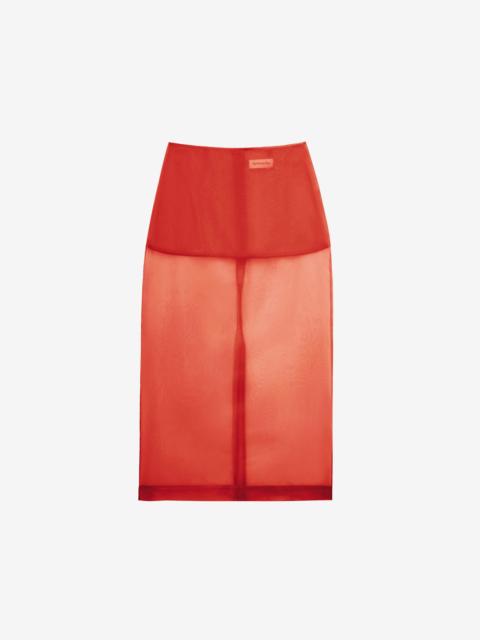 The Frankie Shop Peri Sheer Midi Skirt - Red