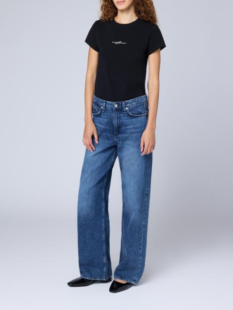 rag & bone Logan Mid-Rise Wide-Leg Jean Lightweight Rigid Denim