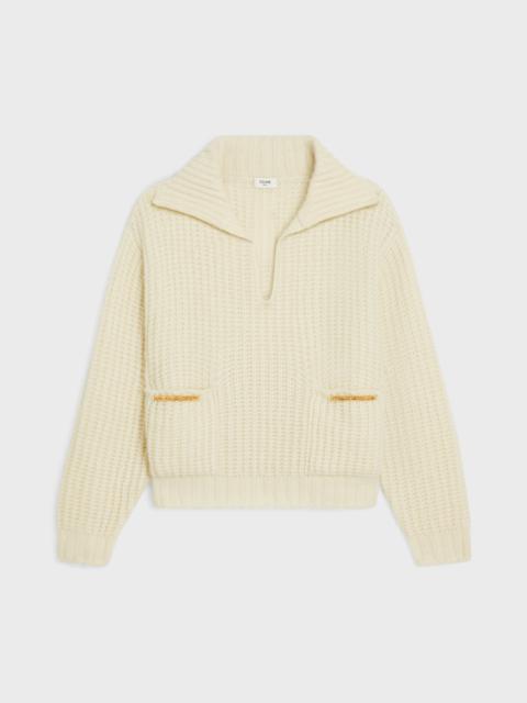 CELINE vareuse in ribbed wool and cashmere