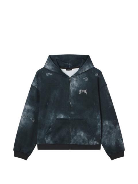 We11done graphic-print zip-up hoodie