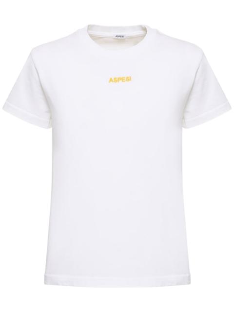 Aspesi Cotton jersey embroidered logo t-shirt