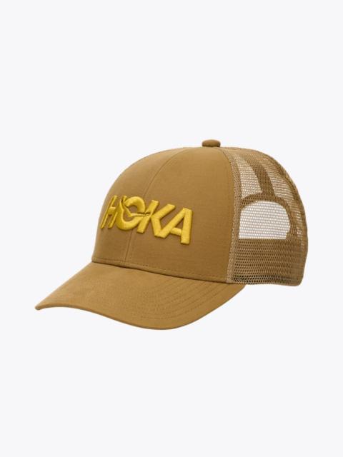 HOKA Core Logo Trucker Hiking Shoes in Mustard Seed