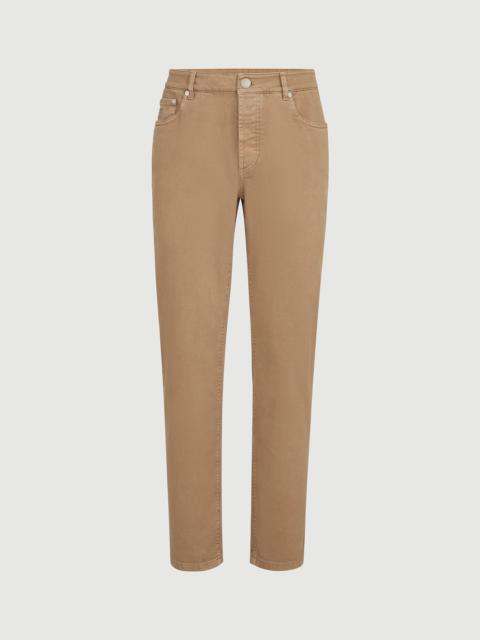 Brunello Cucinelli Garment-dyed comfort lightweight denim traditional fit five-pocket trousers