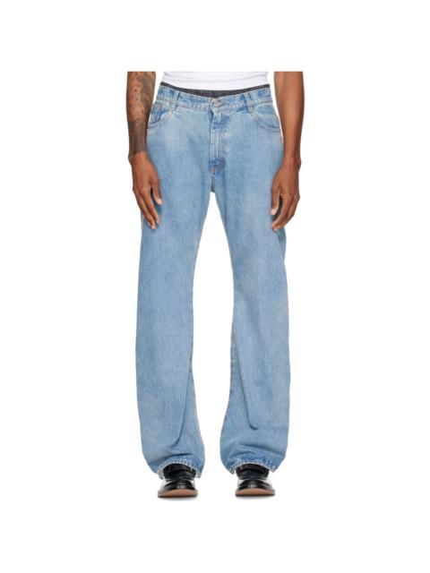 VETEMENTS Blue & Transparent Back O-Leg Jeans