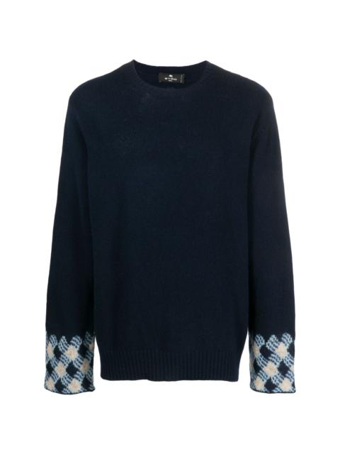intarsia-knit virgin wool jumper