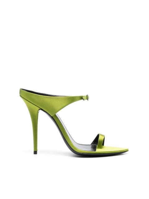SAINT LAURENT Dive buckle-embellished satin sandals