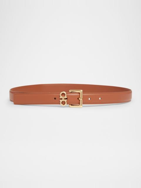 FERRAGAMO Gancini Calfskin Leather Belt