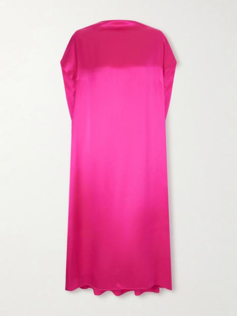 Dries Van Noten Silk-satin midi dress Fuchsia
