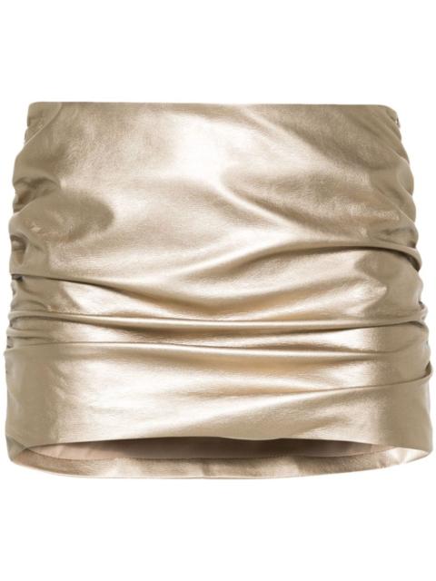 MISBHV ruched metallic miniskirt