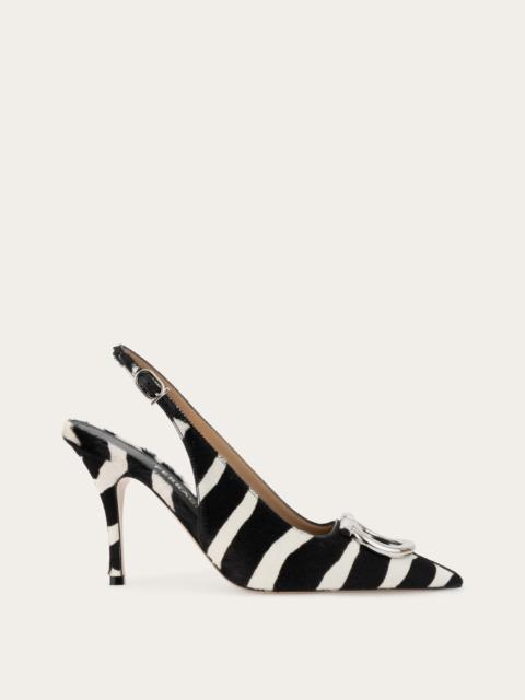 FERRAGAMO Maxi Gancini slingback pump