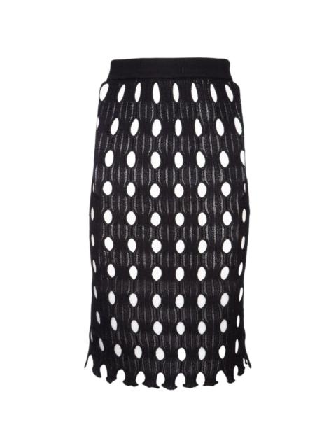 open-knit midi skirt