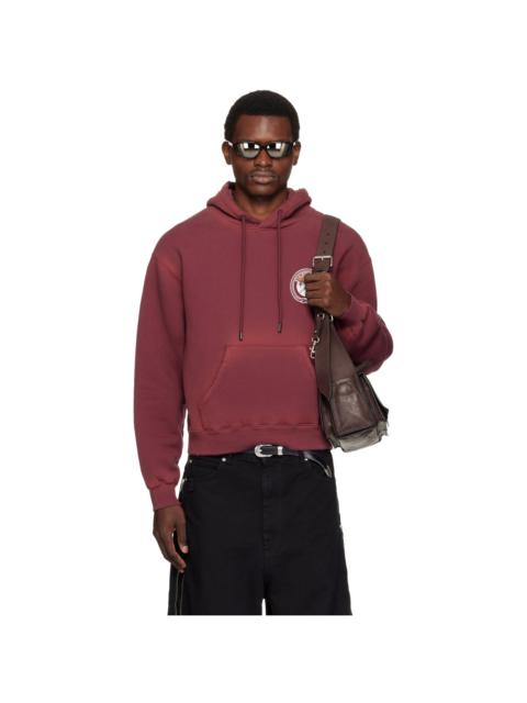 LU'U DAN Burgundy Heavyweight Gym Hoodie