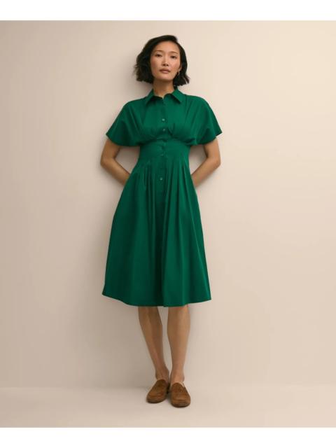 Brooks Brothers Supima® Cotton Pleated A-Line Shirtdress