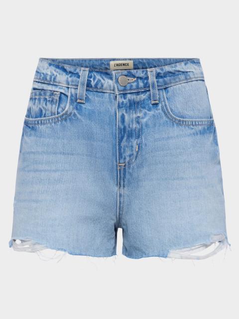 L'AGENCE Clark High-Rise Cut-Off Denim Shorts
