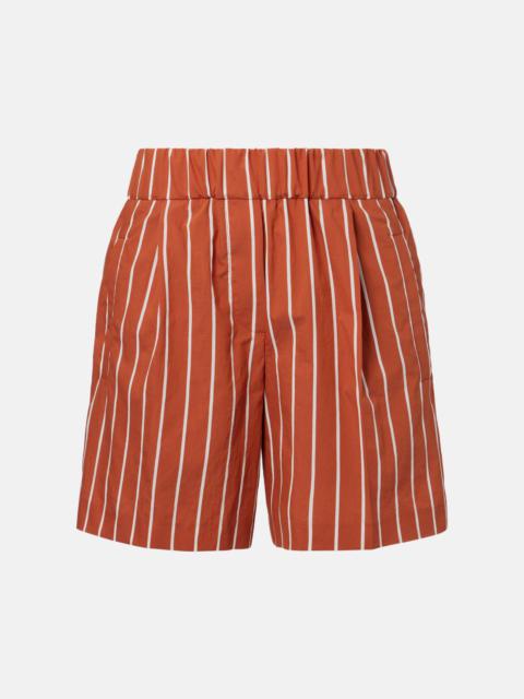 Striped cotton-blend Bermuda shorts