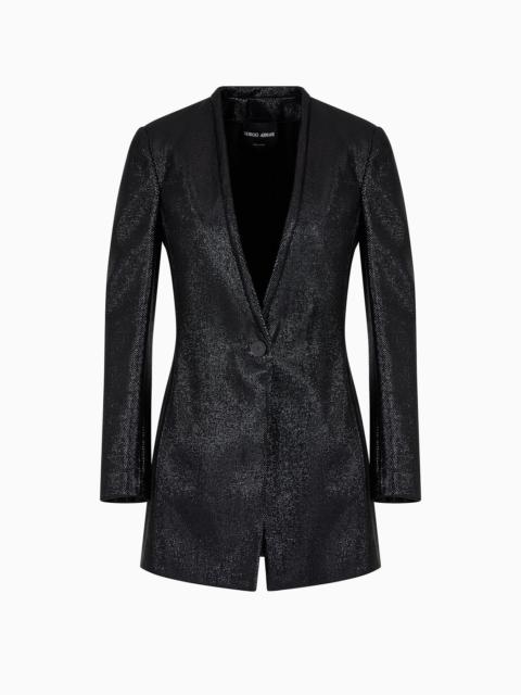 GIORGIO ARMANI Single-breasted jacket in fluid armure lurex