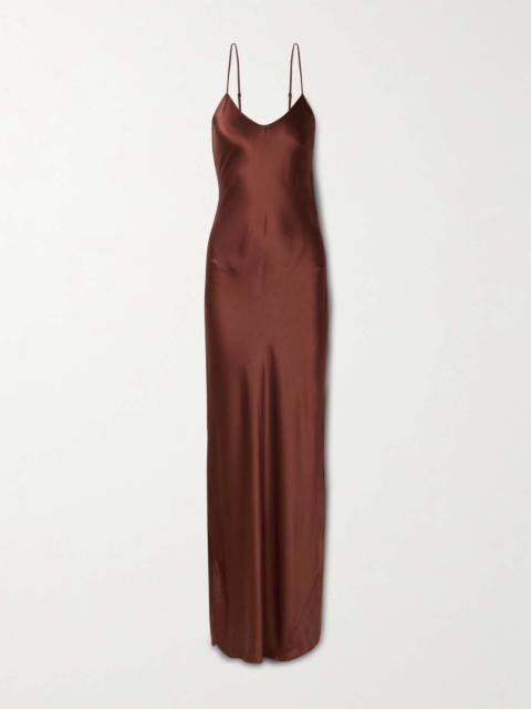 NILI LOTAN Cami silk-satin gown Burgundy