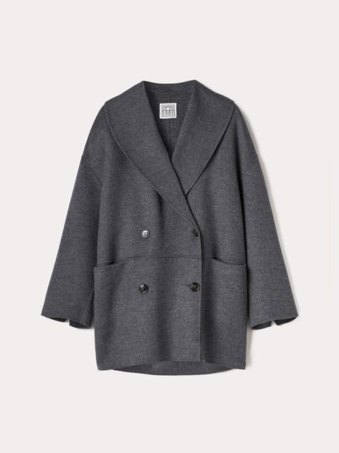 Double-breasted wool jacket grey mélange