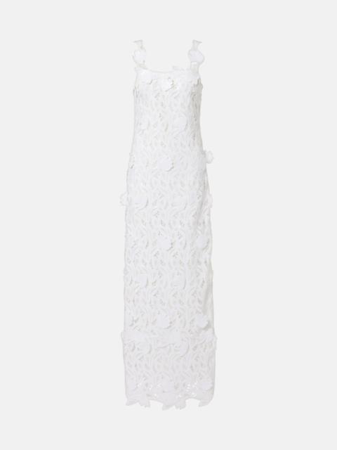 SIMKHAI Marenna broderie anglaise sequined gown