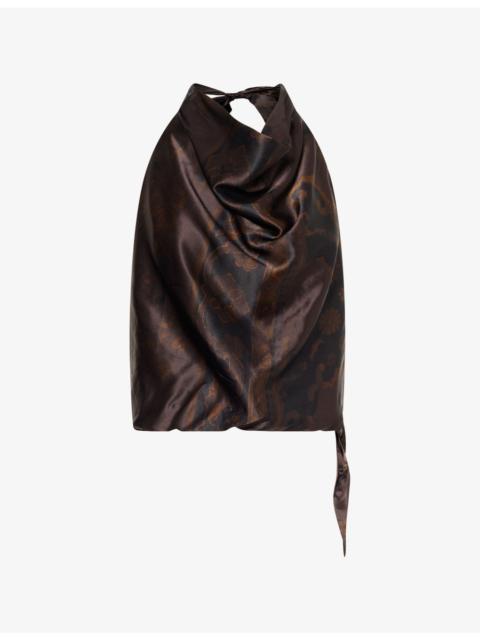 Reformation Jony Cowl Silk Top