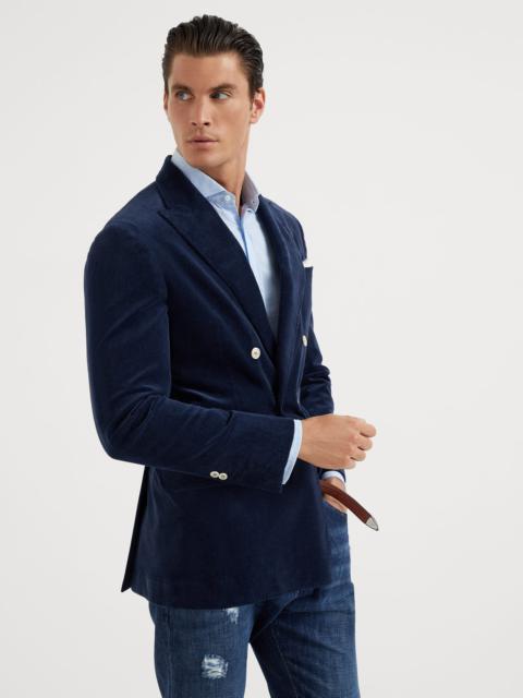 One-and-a-half breasted deconstructed blazer in comfort cotton and cashmere corduroy