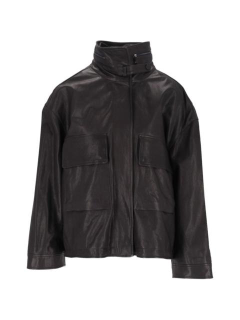 EMPORIO ARMANI flap-pocket leather jacket