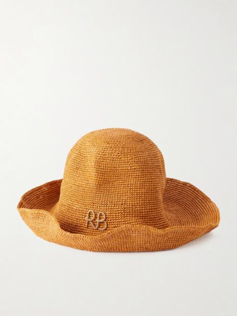 RUSLAN BAGINSKIY Monogram-embellished Straw Bucket Hat