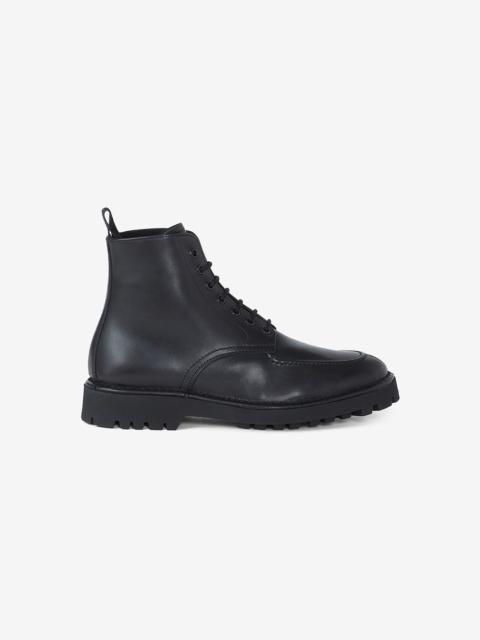 KENZO K-MOUNT laced leather ankle boots