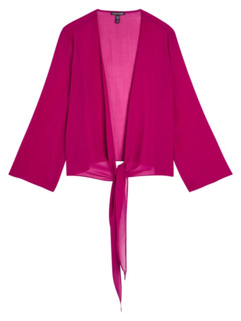 EILEEN FISHER Eileen Fisher Silk-chiffon Wrap Jacket