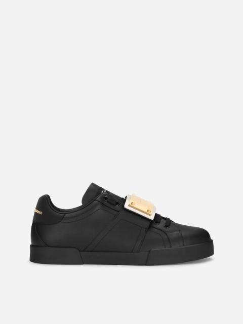 Dolce & Gabbana Calfskin Portofino sneakers with branded tag
