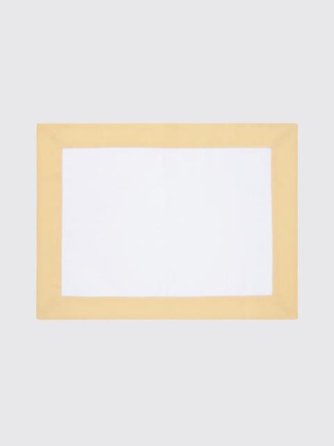 EMILIA WICKSTEAD Set of 4 Ravenna Placemats in White & Yellow Linen