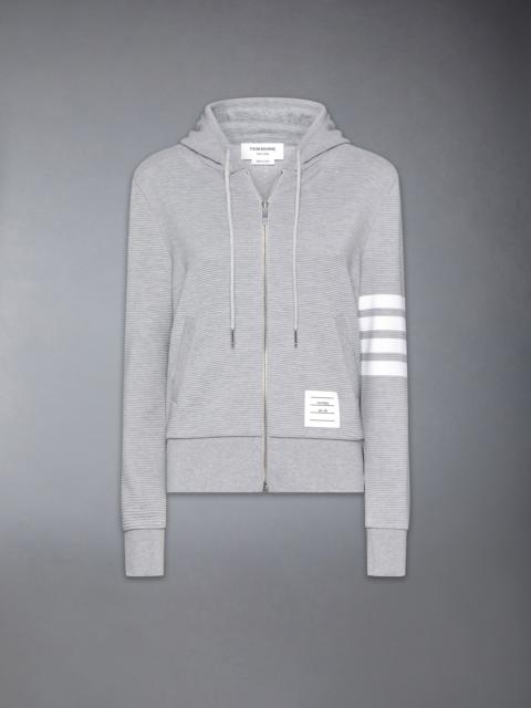Thom Browne COTTON OTTOMAN RIB 4-BAR ZIP HOODIE