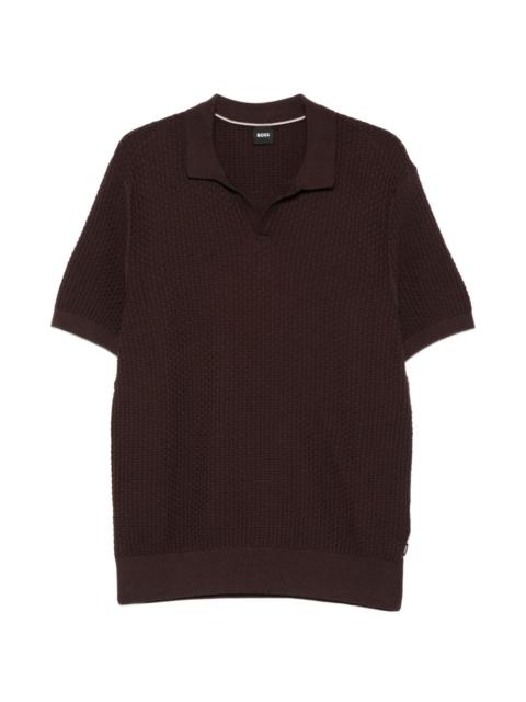 BOSS texture V-neck T-shirt
