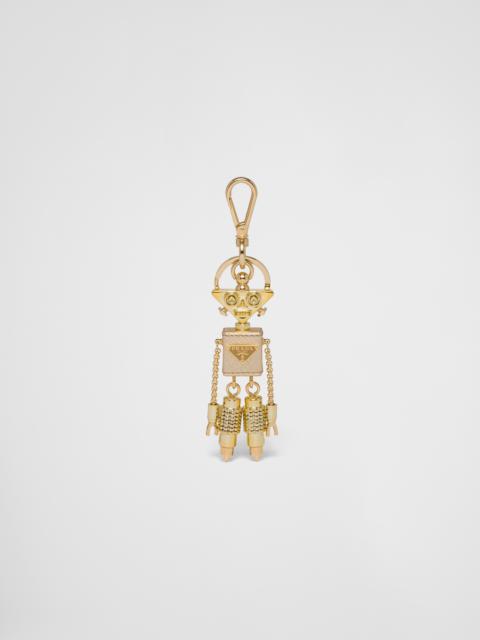 Prada Saffiano leather robot keychain trick