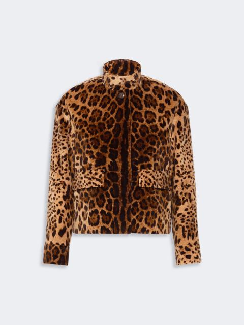 Max Mara EDRO Boxy jacket in smooth printed velvet - BROWN