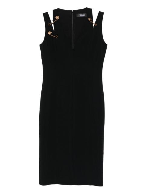 VERSACE safety-pin detail midi dress