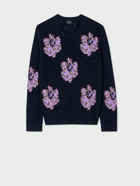 Paul Smith Navy Cotton 'Anemone' Sweater
