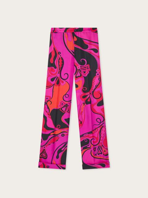PUCCI ORCHIDEE PRINT SILK PANTS