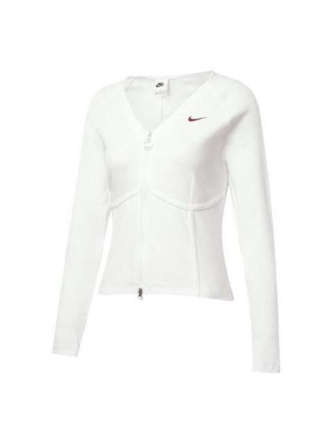 Nike (WMNS) Nike Sportswear V-Day Long-Sleeve Full-Zip Top 'White' HF1133-100