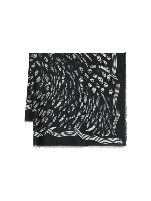 distorted skull-patterned scarf