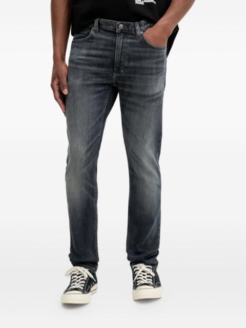 HUGO leather-patch jeans