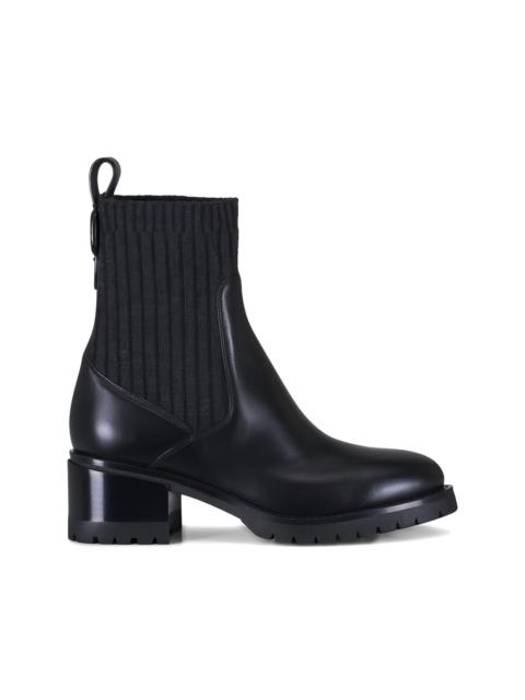 Santoni ribbed buckle boots