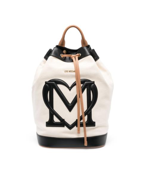 logo-motif drawstring backpack