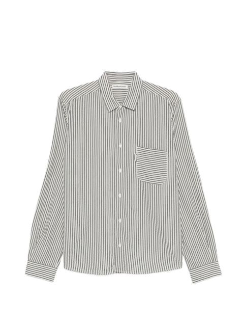 YMC Curtis striped chest-pocket shirt