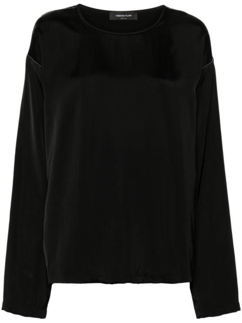FABIANA FILIPPI beaded-trim crepe top