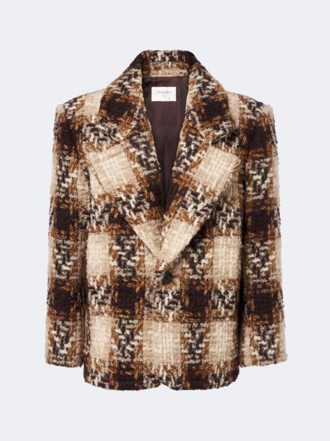 SAINT LAURENT Wool and mohair-blend tweed blazer