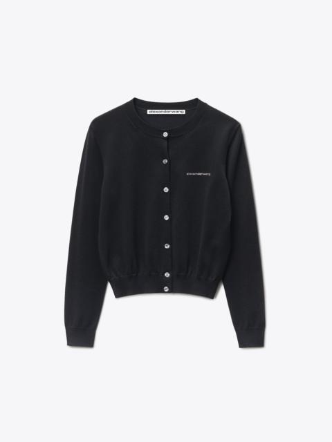 Alexander Wang CRYSTAL LOGO CREWNECK CARDIGAN