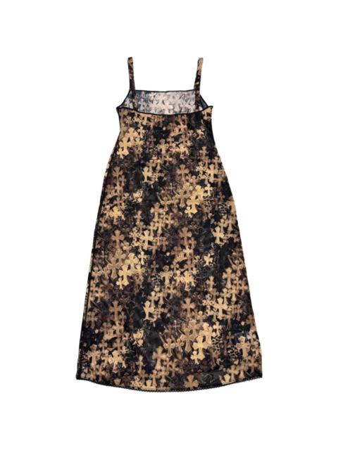 Chrome Hearts cross-print mesh dress