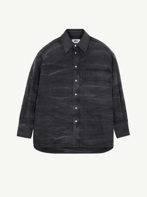 Crease effect denim shirt