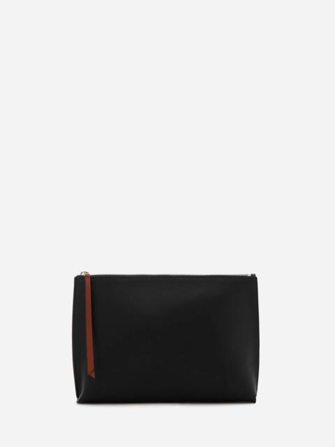 Lanvin ZIPPERED LEATHER HOBO TIE CLUTCH